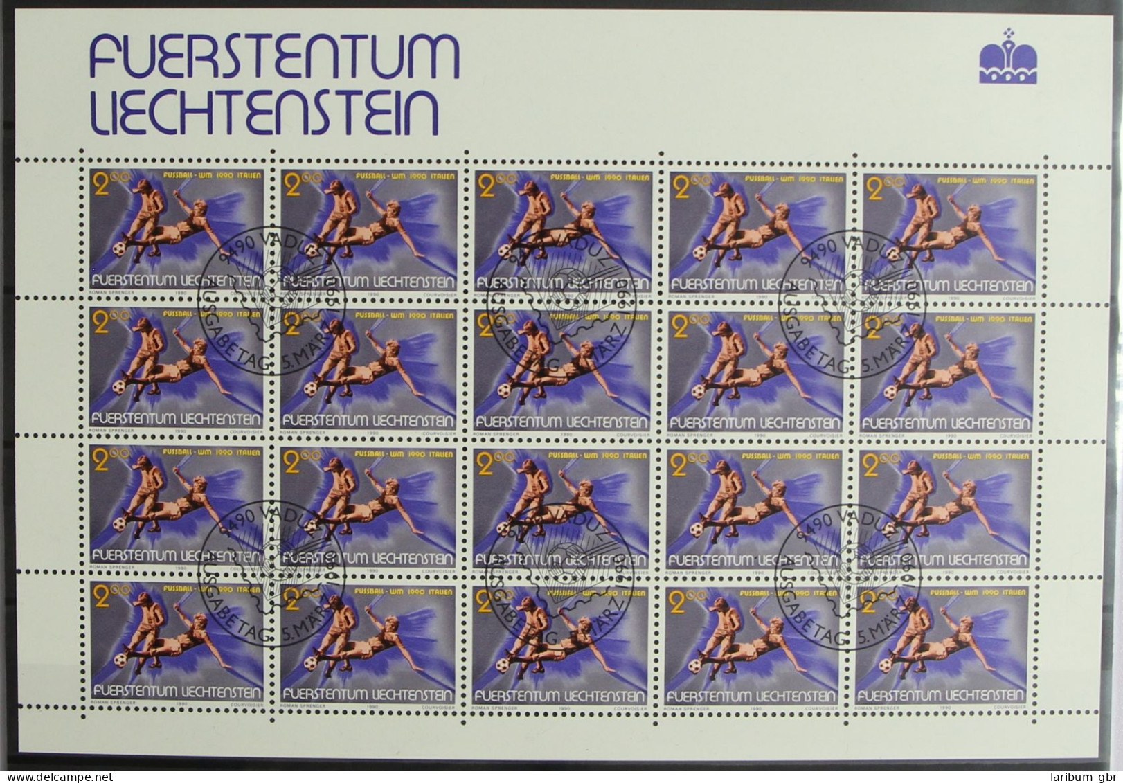 Liechtenstein 987 Gestempelt Als Kleinbogen, Ersttagssonderstempel #HR610 - Autres & Non Classés