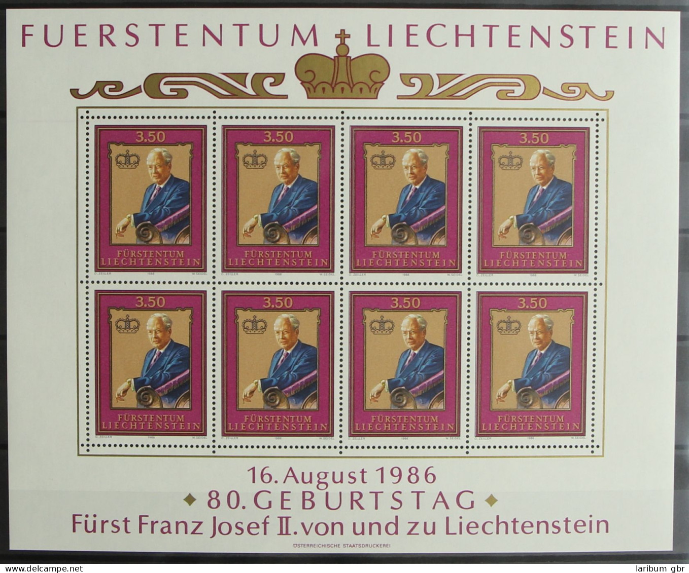 Liechtenstein 903 Postfrisch Als Kleinbogen #HR575 - Sonstige & Ohne Zuordnung
