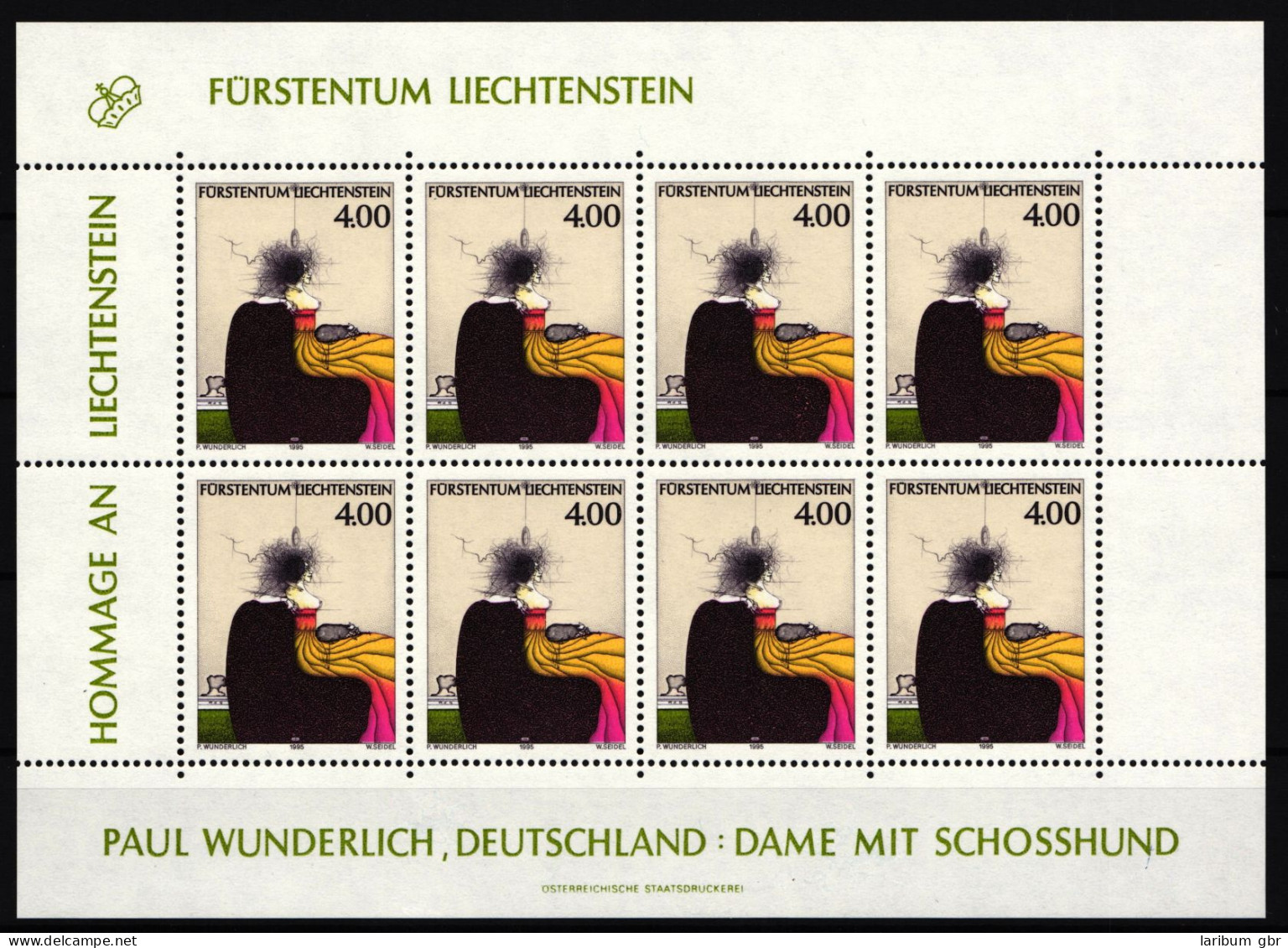 Liechtenstein 1123 Postfrisch Als Kleinbogen, Kunst #HR640 - Other & Unclassified