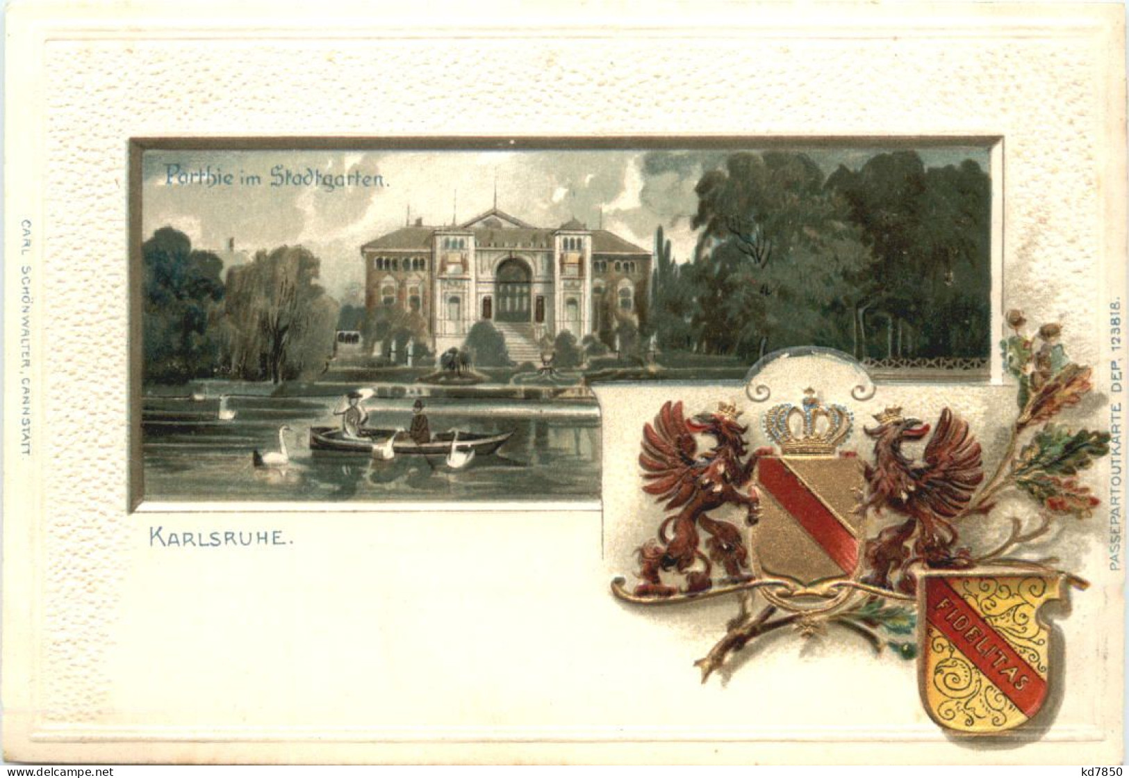 Karlsruhe - Stadtgarten - Litho - Karlsruhe