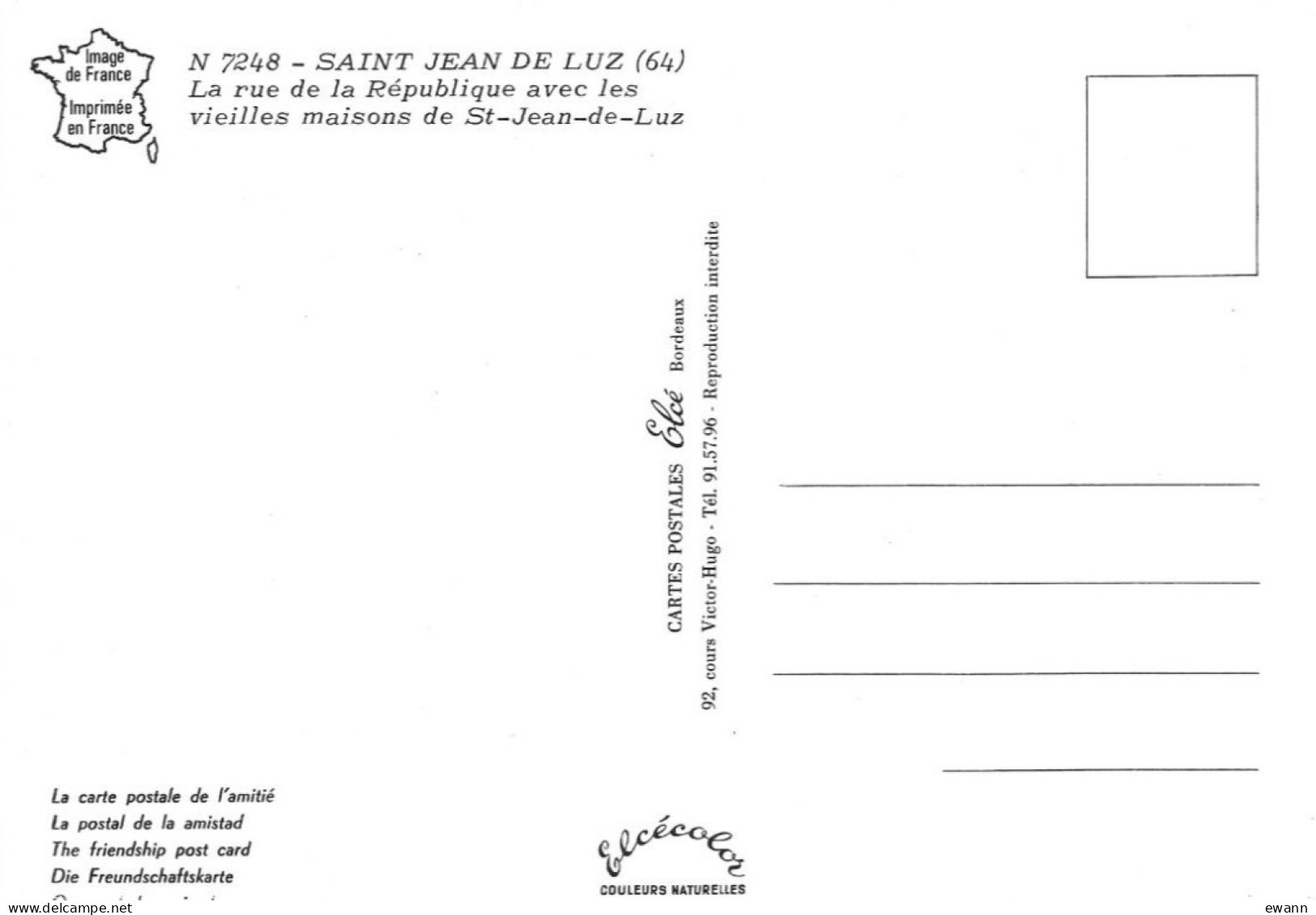 Carte Postale - Saint-Jean-de-Luz - La Rue De La République Avec Les Vieilles Maisons - Saint Jean De Luz