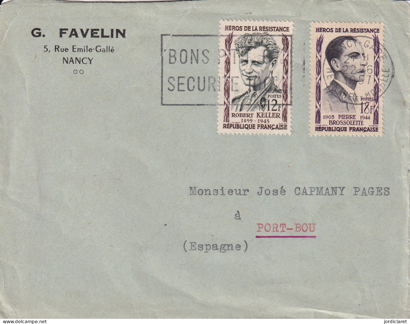 LETTRE 1957  NANCY - Covers & Documents