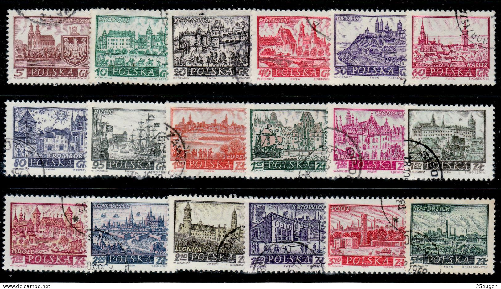 POLAND 1960 MICHEL No: 1188-1196 + 1209-1217  USED - Oblitérés