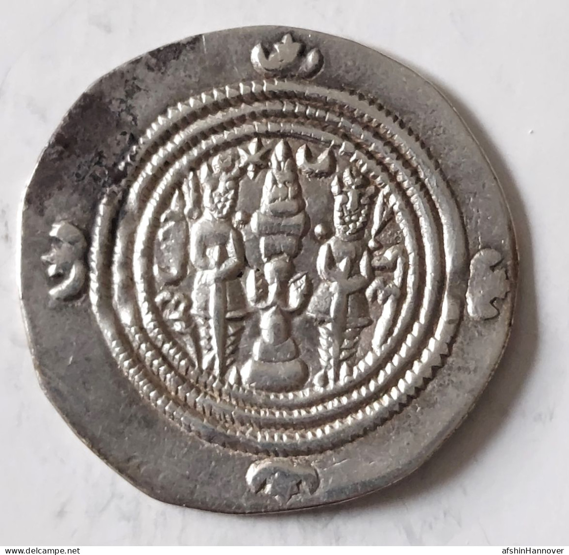 SASANIAN KINGS. Khosrau II. 591-628 AD. AR Silver Drachm Year 16 Mint Media - Oosterse Kunst