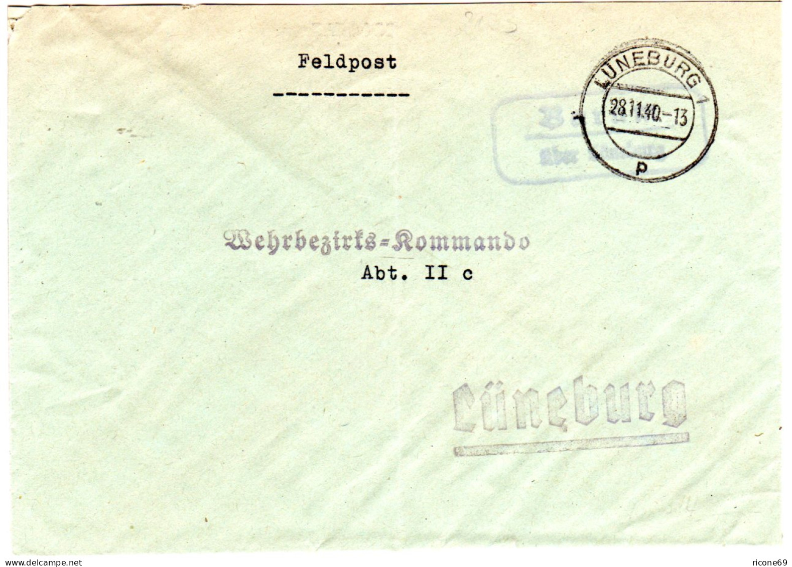 DR 1940, Landpost Stpl. BARUM über Lüneburg Auf Feldpost Brief  - Lettres & Documents