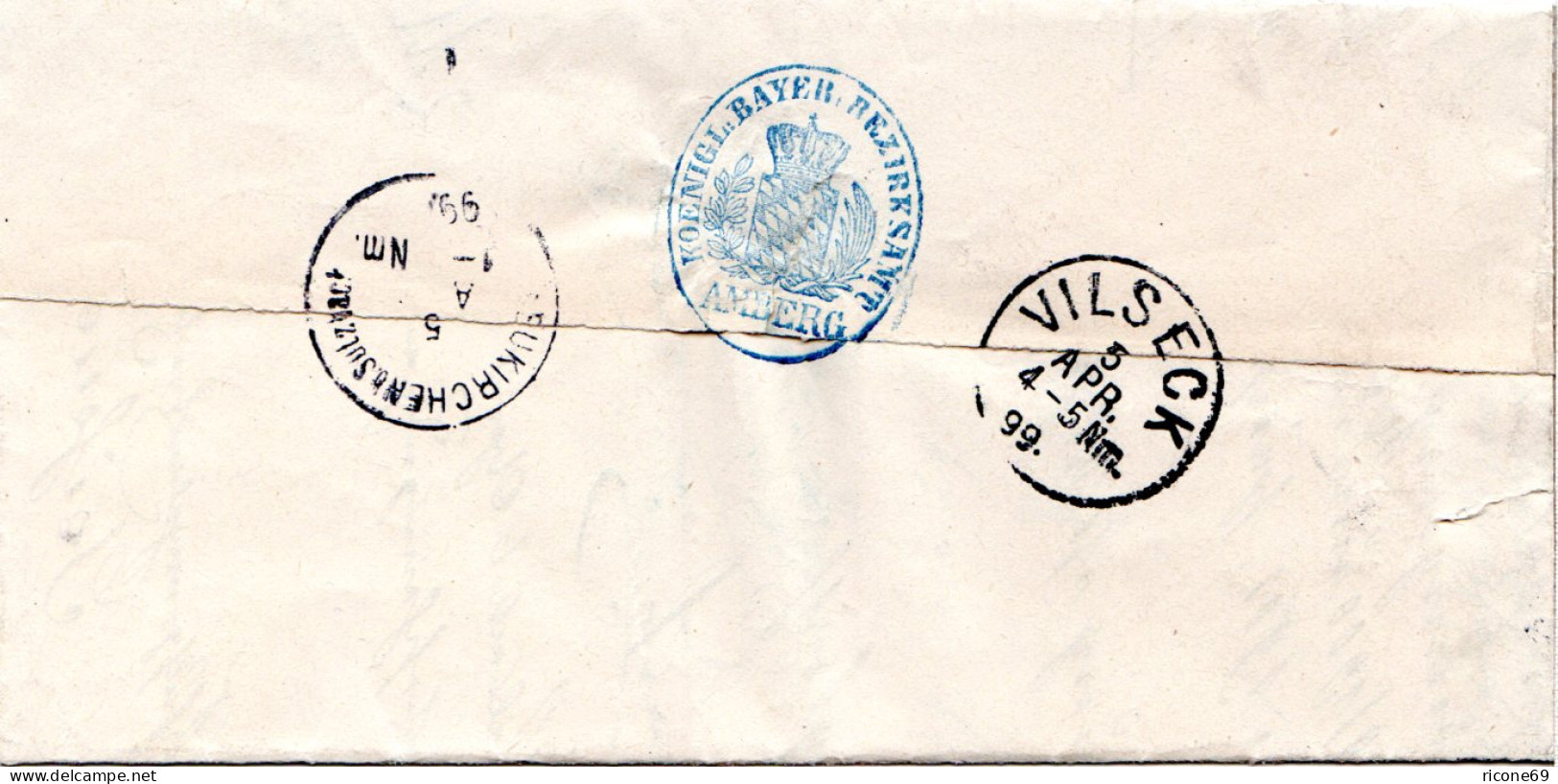 Bayern 1899, Nachnahme Brief V. AMBERG GEORGENGASSE N. Vilseck. - Lettres & Documents