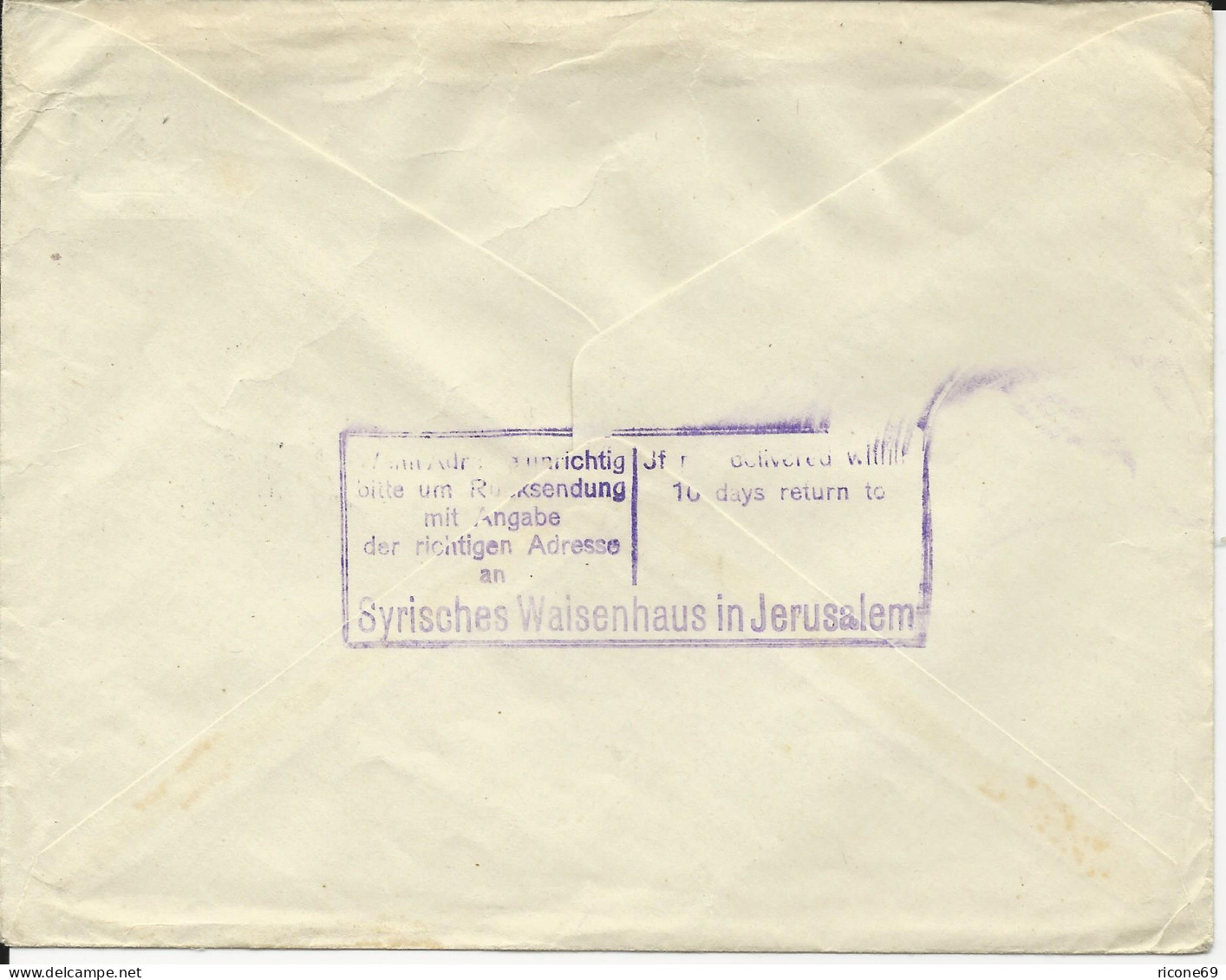 DP Türkei 1911, 5 C. Ganzsache Brief V. Jerusalem N. Niederaulau - Deutsche Post In Der Türkei