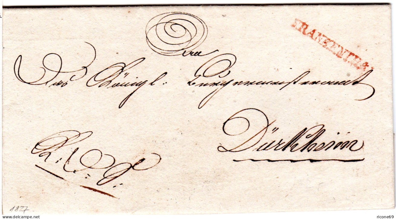 Bayern 1827, Kl. Roter L1 FRANKENTHAL Auf Schönem Bief N. Dürkheim - Prephilately