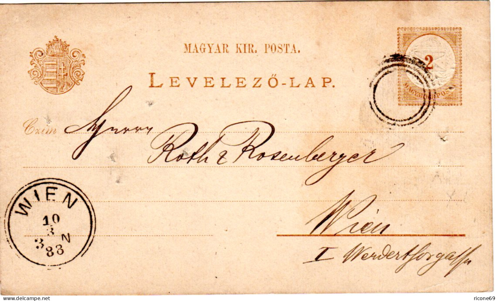 Ungarn 1888, 2 Kr. Ganzsache V. Keskemet M. Österreich Ring-Stpl. Entwertung  - Autres & Non Classés