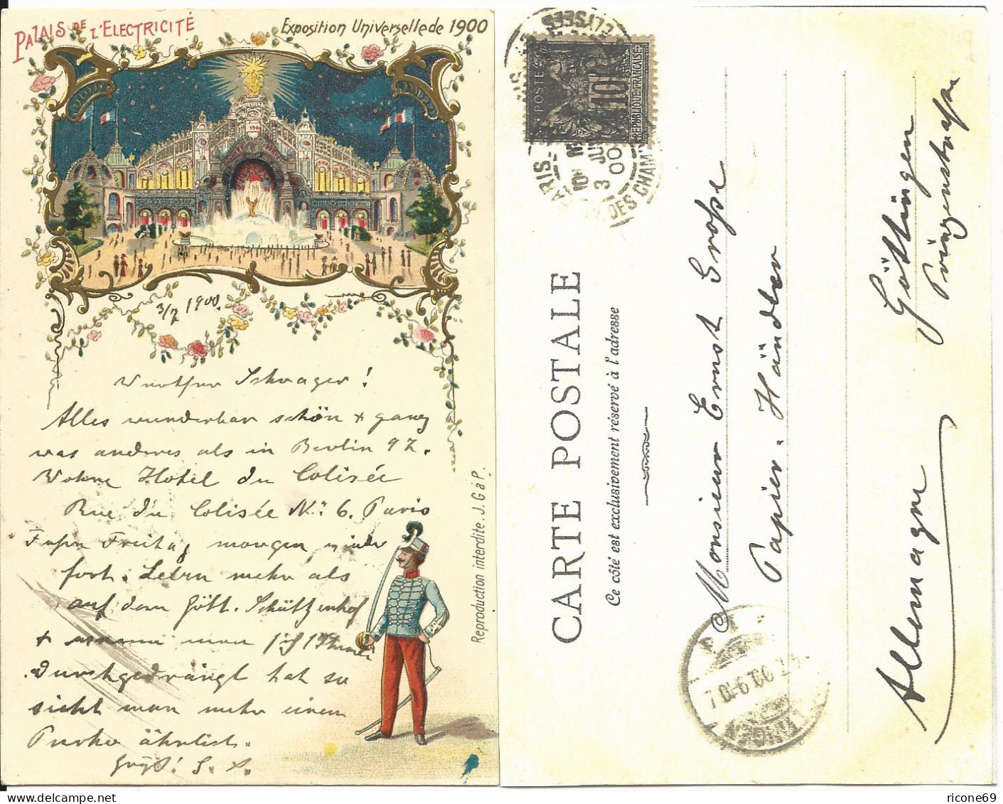 Frankreich 1900, Palais De L'Ectricité, Paris Expos. Universelle, Gebr. Litho AK - Autres & Non Classés