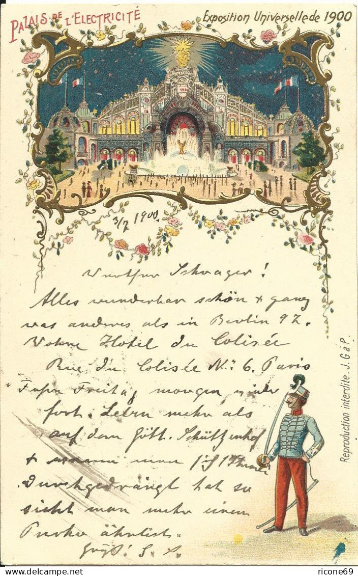 Frankreich 1900, Palais De L'Ectricité, Paris Expos. Universelle, Gebr. Litho AK - Other & Unclassified
