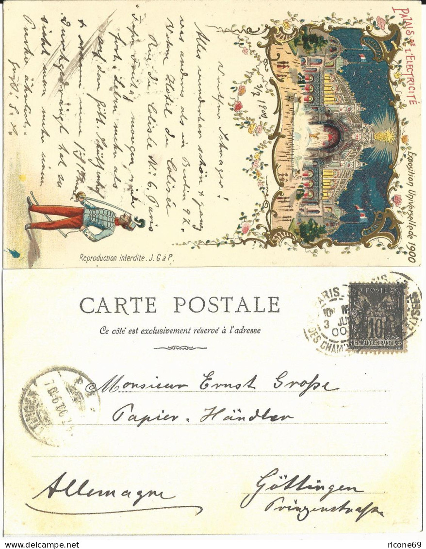 Frankreich 1900, Palais De L'Ectricité, Paris Expos. Universelle, Gebr. Litho AK - Other & Unclassified
