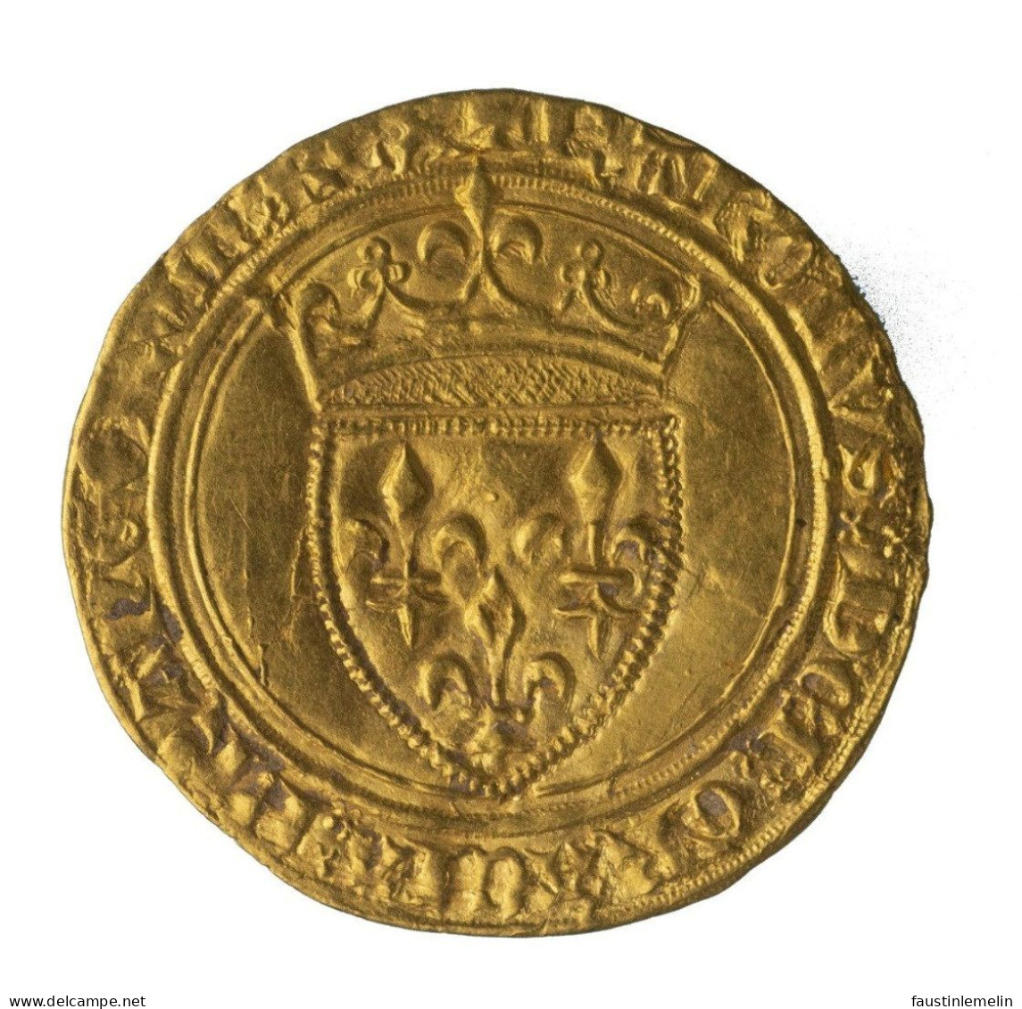 Charles VI - Écu D'or à La Couronne 1389 Angers - 1380-1422 Karl VI. Der Vielgeliebte