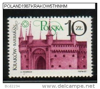POLAND 1987 RENOVATION OF KRAKOW SERIES 5 NHM UNESCO World Heritage Site Architecture - Unused Stamps