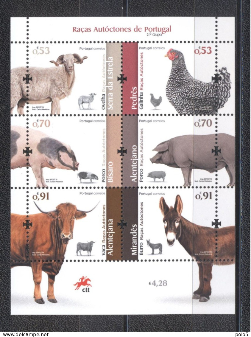 Portugal 2019- Portuguese Autochthonous Breeds M/Sheet - Nuevos