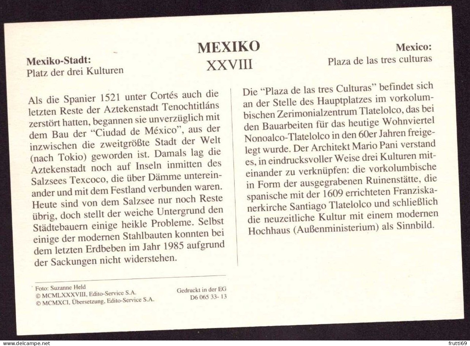 AK 211915 MEXICO - Mexiko Stadt - Platz Der Kulturen - Mexico