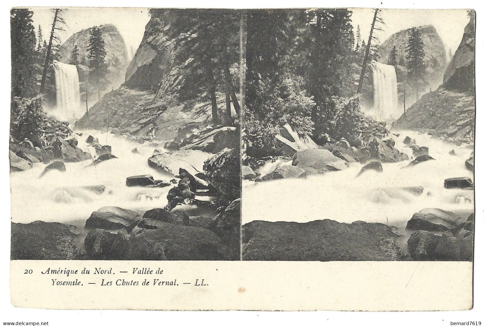 Etats Unis - Amerique Du Nord - Carte Stereoscopique -  Vallee De Yosemite - Yosemile - Les Chutes De Vernal - Autres & Non Classés