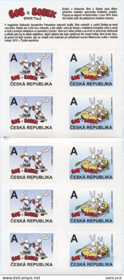 Booklet 846-7 Czech Republic, Bob And Bobek, Mascots Of The Ice-Hockey Championship 2015 Also In Cartoon Series - Unused Stamps