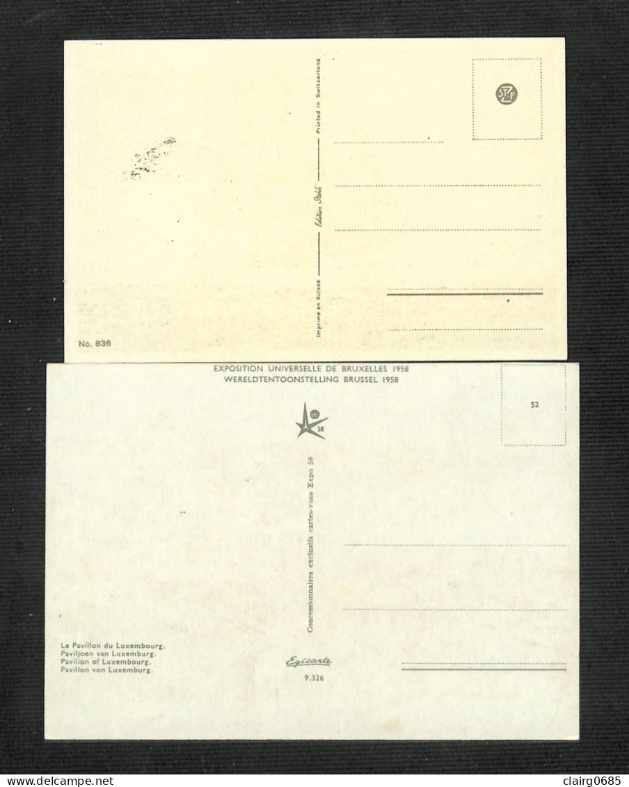 LUXEMBOURG - 2 Cartes MAXIMUM 1958 Et 1959 - Exposition Universelle De Bruxelles 1958 - OTAN - Cartes Maximum