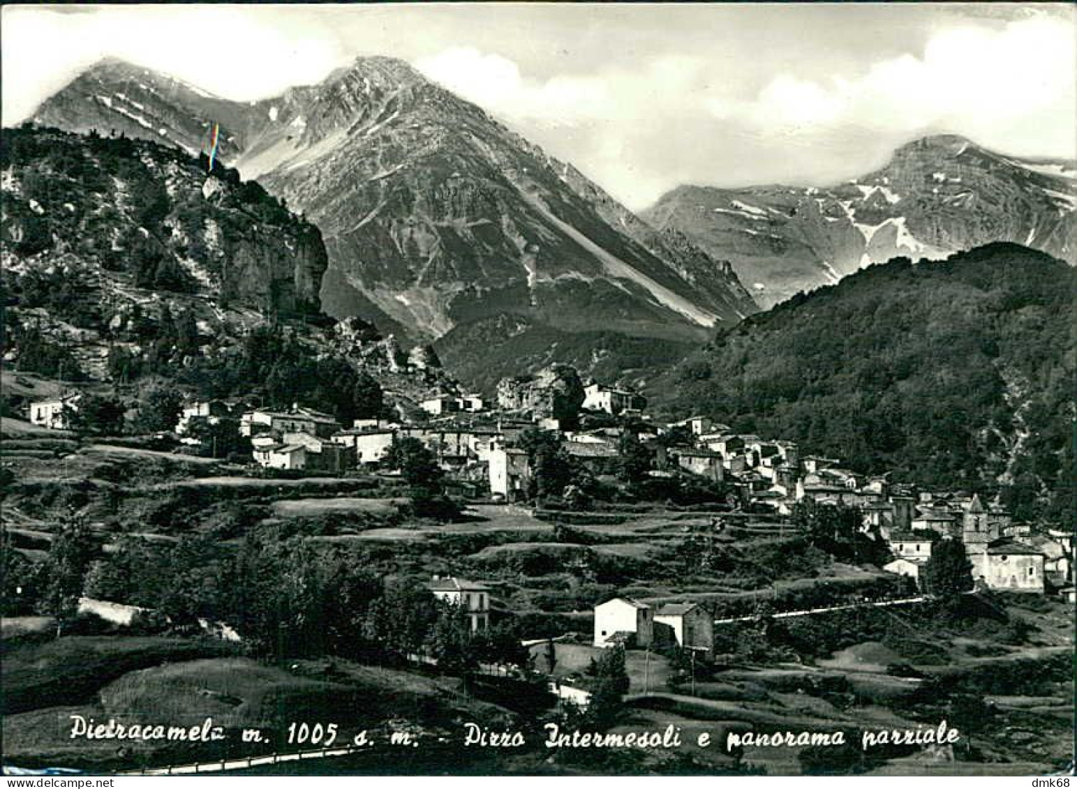 PIETRACAMELA ( TERAMO ) PIZZO INTERMESOLI E PANORAMA PARZIALE - EDIZ. MAZZATENDA - SPEDITA 1959 (20718) - Teramo