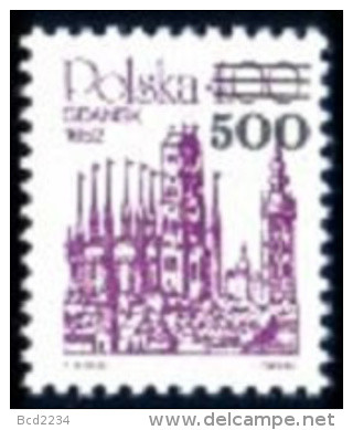 POLAND 1989 OVERPRINT ISSUE POLISH TOWNS ON OLD ENGRAVINGS NHM Danzig Gdansk Churches Cathedrals - Ungebraucht