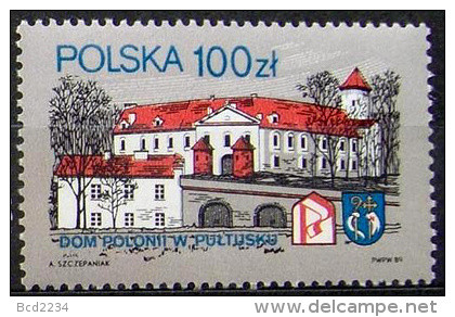 POLAND 1989 POLONIA HOUSE PULTUSK NHM Palace Polonica Polonika Architecture - Unused Stamps