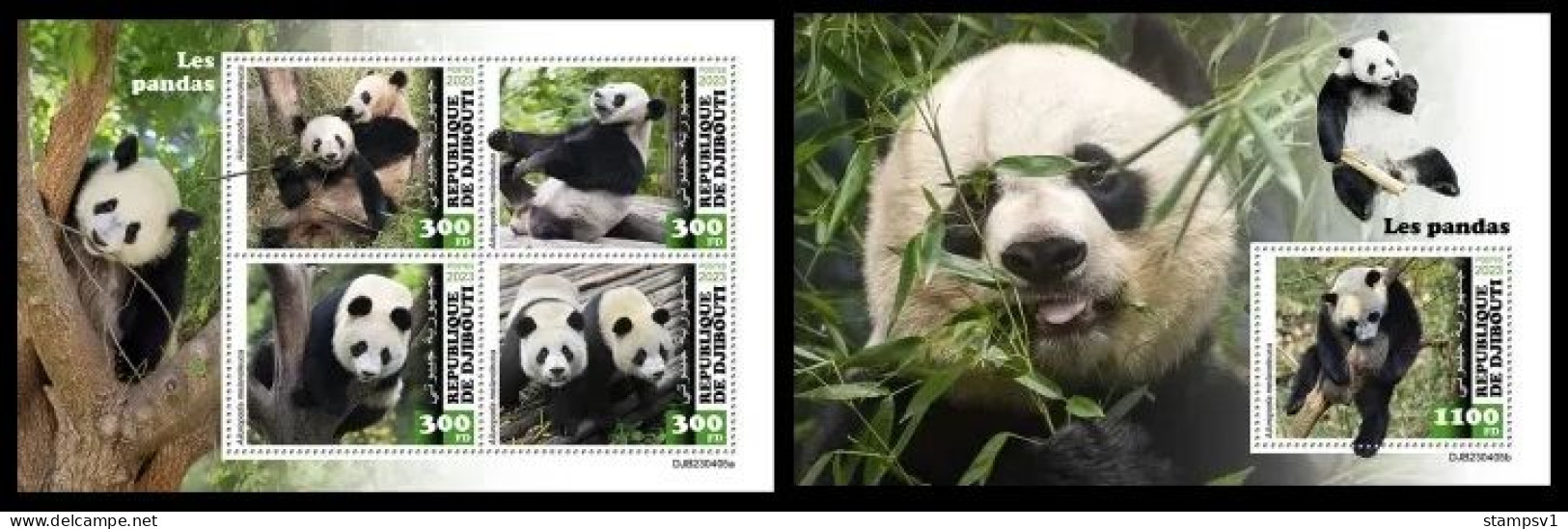 Djibouti  2023 Pandas. (405) OFFICIAL ISSUE - Bears