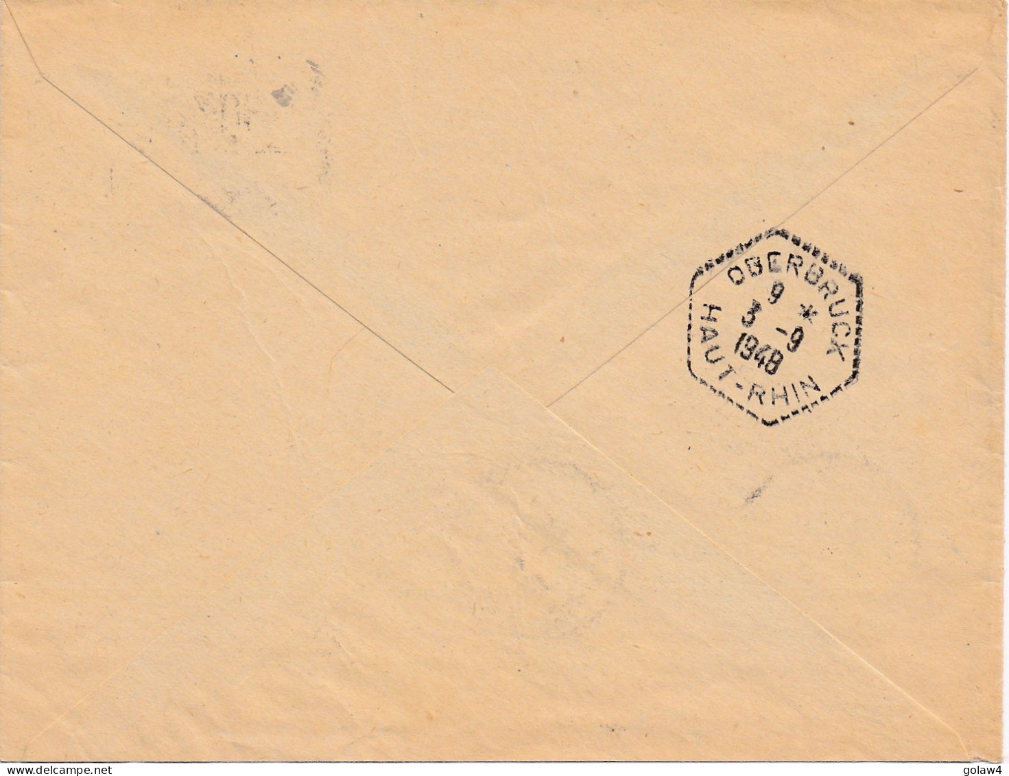 37144# LETTRE RECOMMANDE FORTUNE PROVISOIRE Obl CERNAY HAUT RHIN 1948 Pour OBERBRUCK - Brieven En Documenten