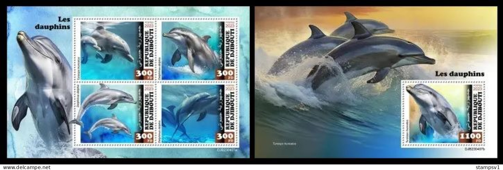 Djibouti  2023 Dolphins. (407) OFFICIAL ISSUE - Delfine