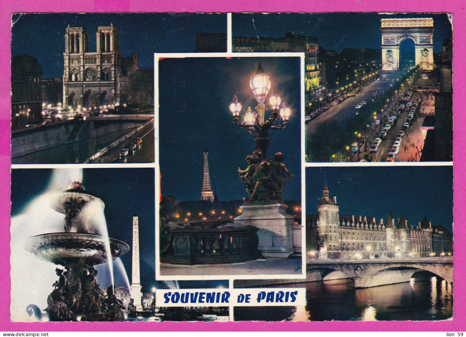 294193 / France - PARIS Notre-Dame Tour Eiffel PC 1969 USED 0.40 Fr. Marianne De Cheffer Flamme Année Européenne Nature - 1967-1970 Marianne Van Cheffer