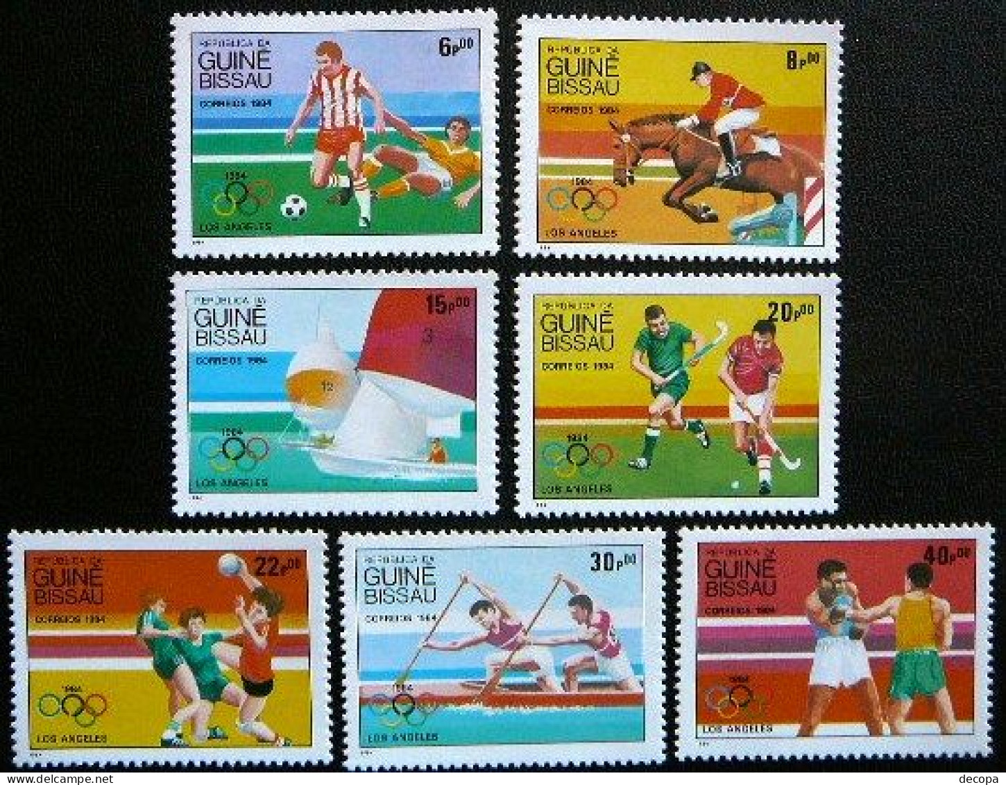 (dcos-338)  Guineé-Bissau    Mi 765-71    Yv  282-88      MNH   1984 - Ete 1984: Los Angeles