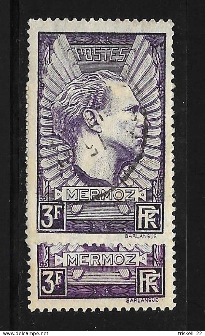 Timbre N° 338b Violet-gris   Jean Mermoz - Used Stamps