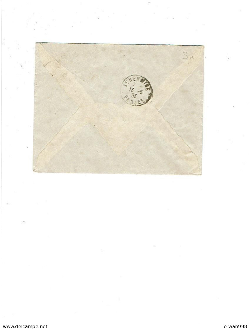 86 VICQ S/ GARTEMPE S/ PAIX 50c Rouge Cachet 12/6/1933 Et En Arrivée 85 St HERMINE   (157) - Manual Postmarks