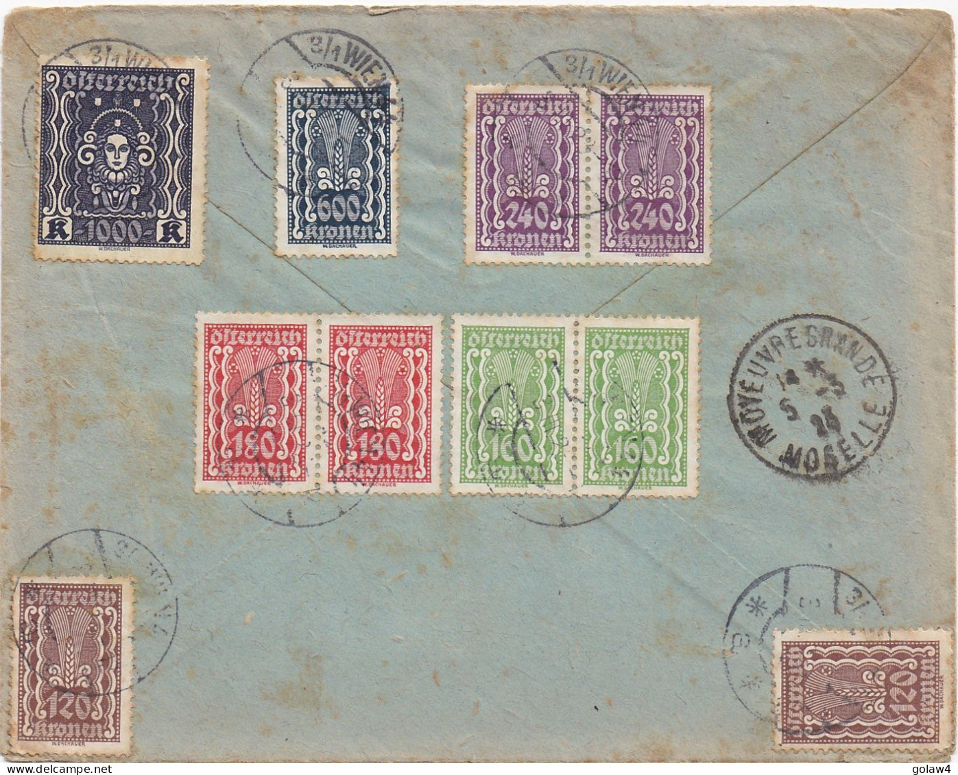 37152# INFLA LETTRE RECOMMANDEE Obl WIEN 44 3 Mars 1923 VIENNE Pour MOYEUVRE GRANDE MOSELLE - Covers & Documents