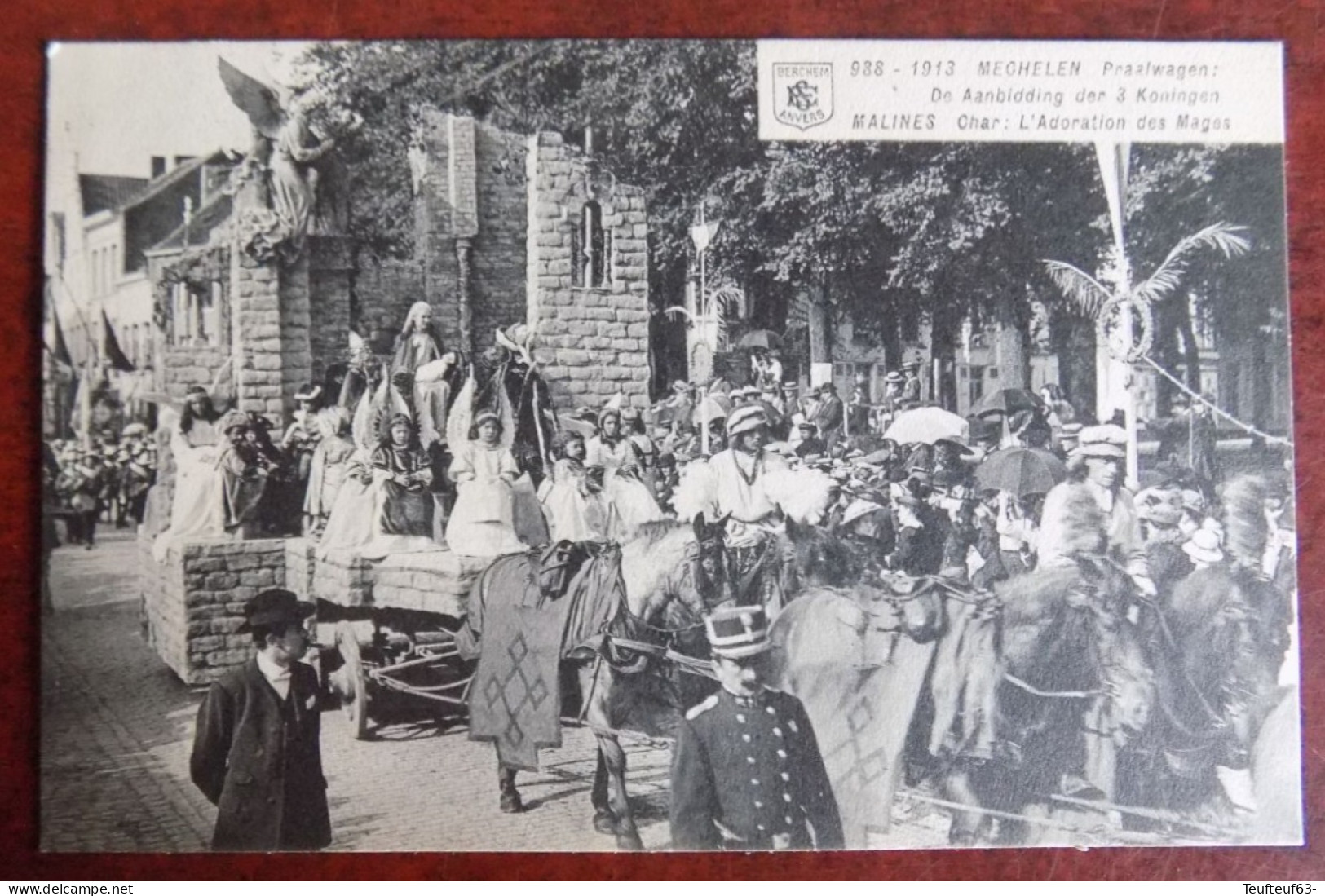 Cpa  Mechelen : Praalwagen - De Aanbidding Der 3 Koningen 1913 - Mechelen