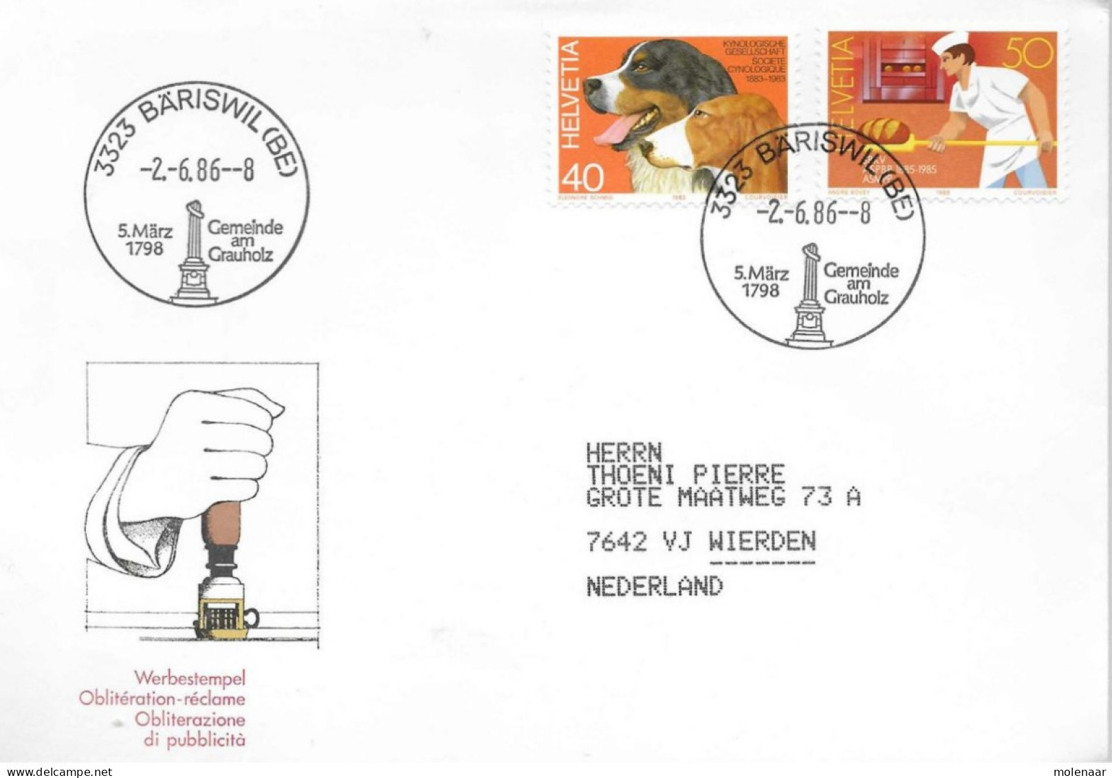Postzegels > Europa > Zwitserland > 1980-1989 > Brief Met No. 1252 En 1295 (17618) - Lettres & Documents