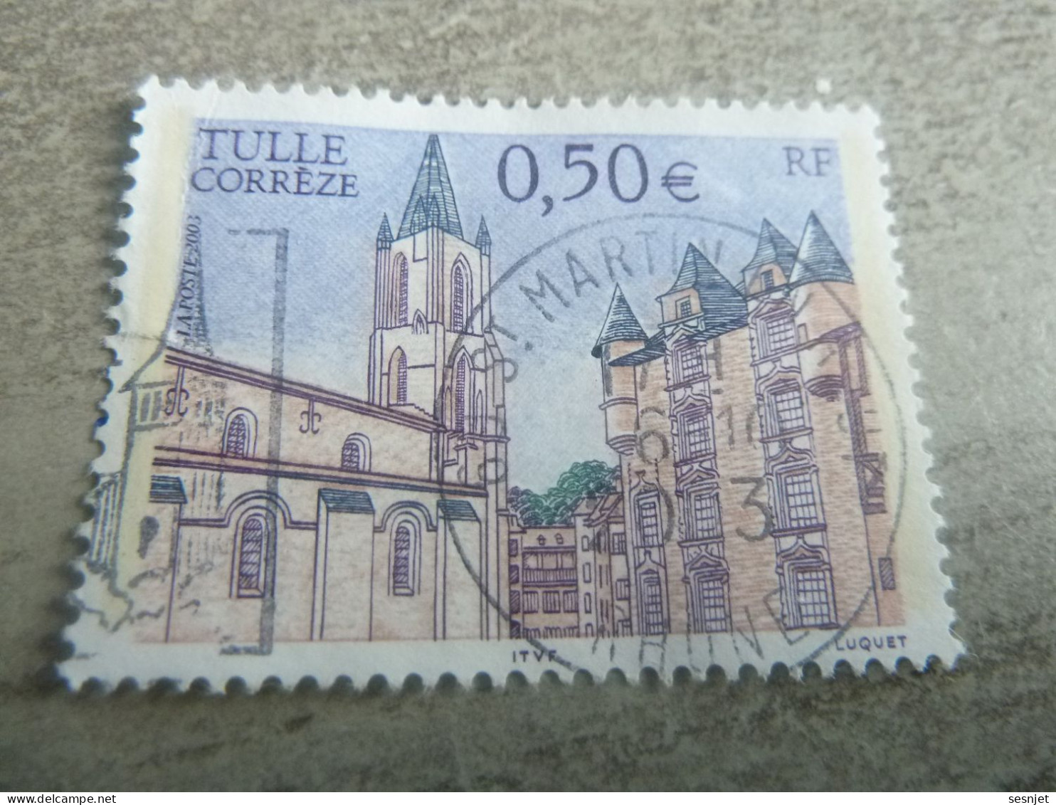 Tulle (Corrèze) - La Cathédrale - 0.50 € - Yt 3580 - Multicolore - Oblitéré - Année 2003 - - Oblitérés