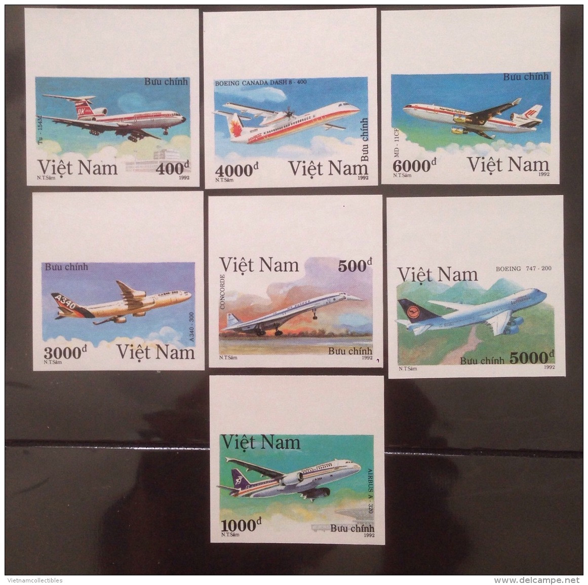 Vietnam Viet Nam MNH Imperf Stamps 1992 : Modern Aircraft / Concorde / Airbus A-320 / Boeing (Ms637) - Vietnam