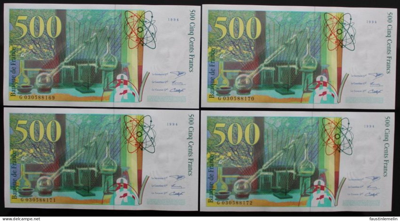 France - 500 Francs - 1994 - PICK 160a.1 / F76.1 - NEUF (12 billets)