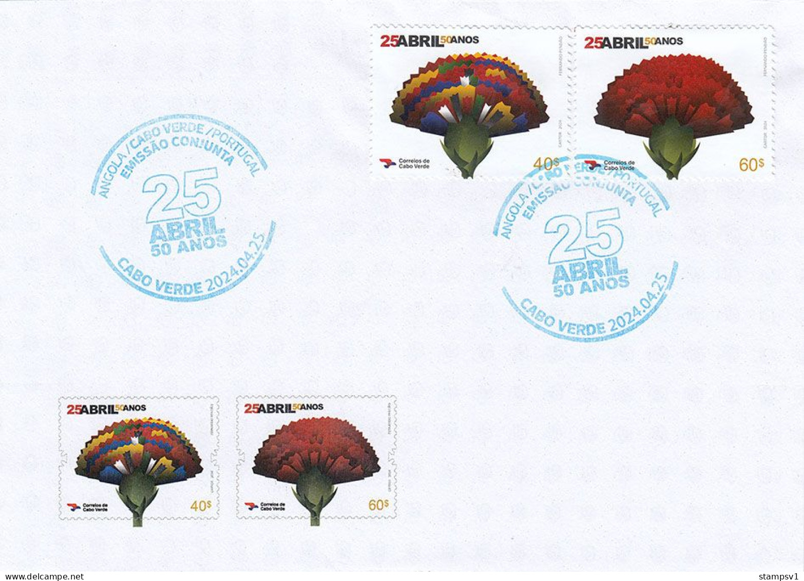 Cape Verde 2024 25 ABRIL & Democracy. (101) FDC  OFFICIAL ISSUE - Cap Vert