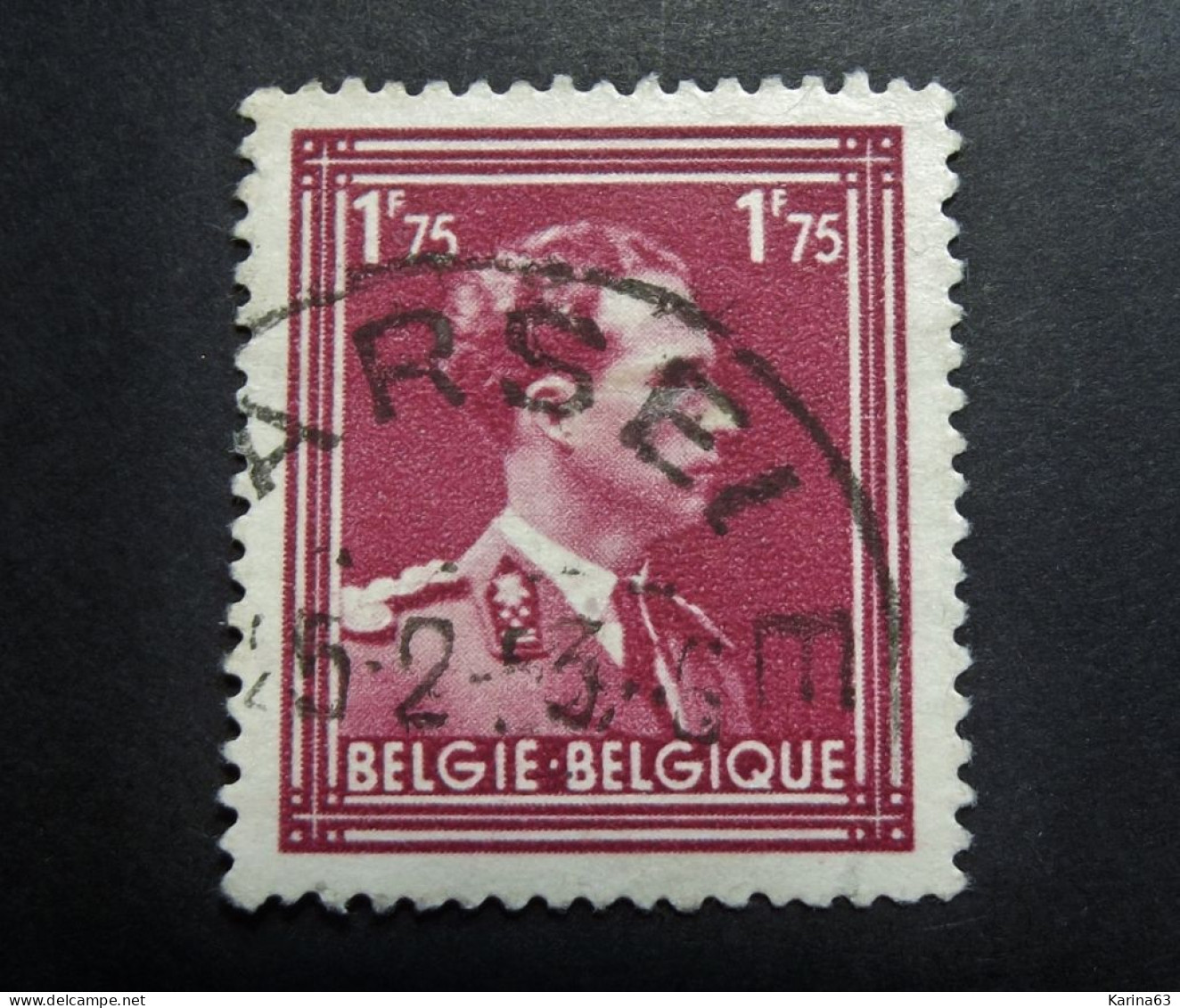 Belgie Belgique - 1950 -  OPB/COB  N° 832 -  1 F 75 - Open Kraag   - Obl.  AARSELE - 1936-1957 Offener Kragen