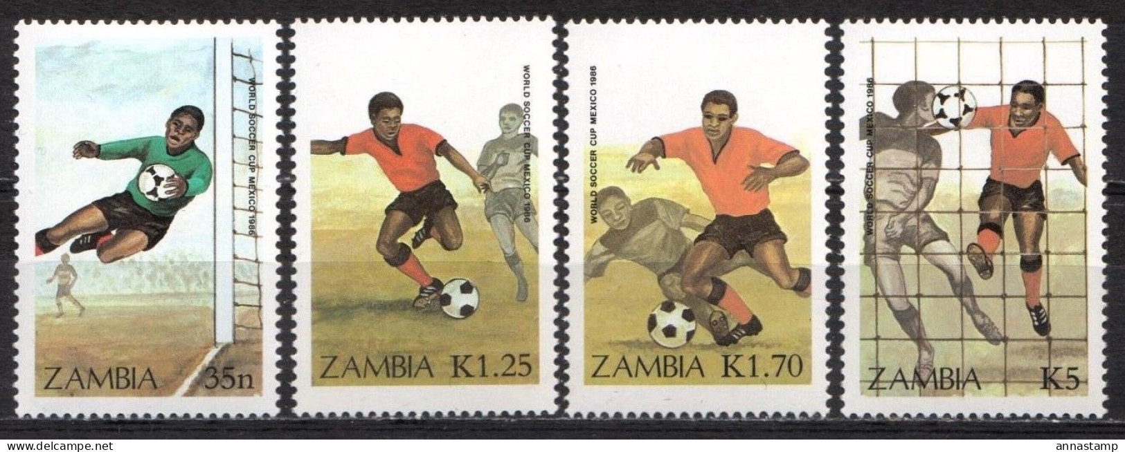 Zambia MNH Set - 1986 – Mexique