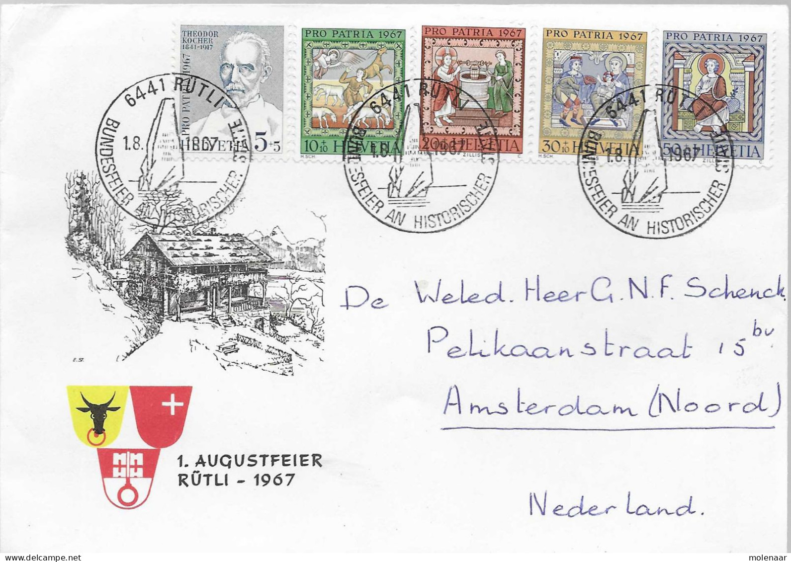 Postzegels > Europa > Zwitserland >  Brief Uit 1967 Met 847-851 (1762) - Covers & Documents