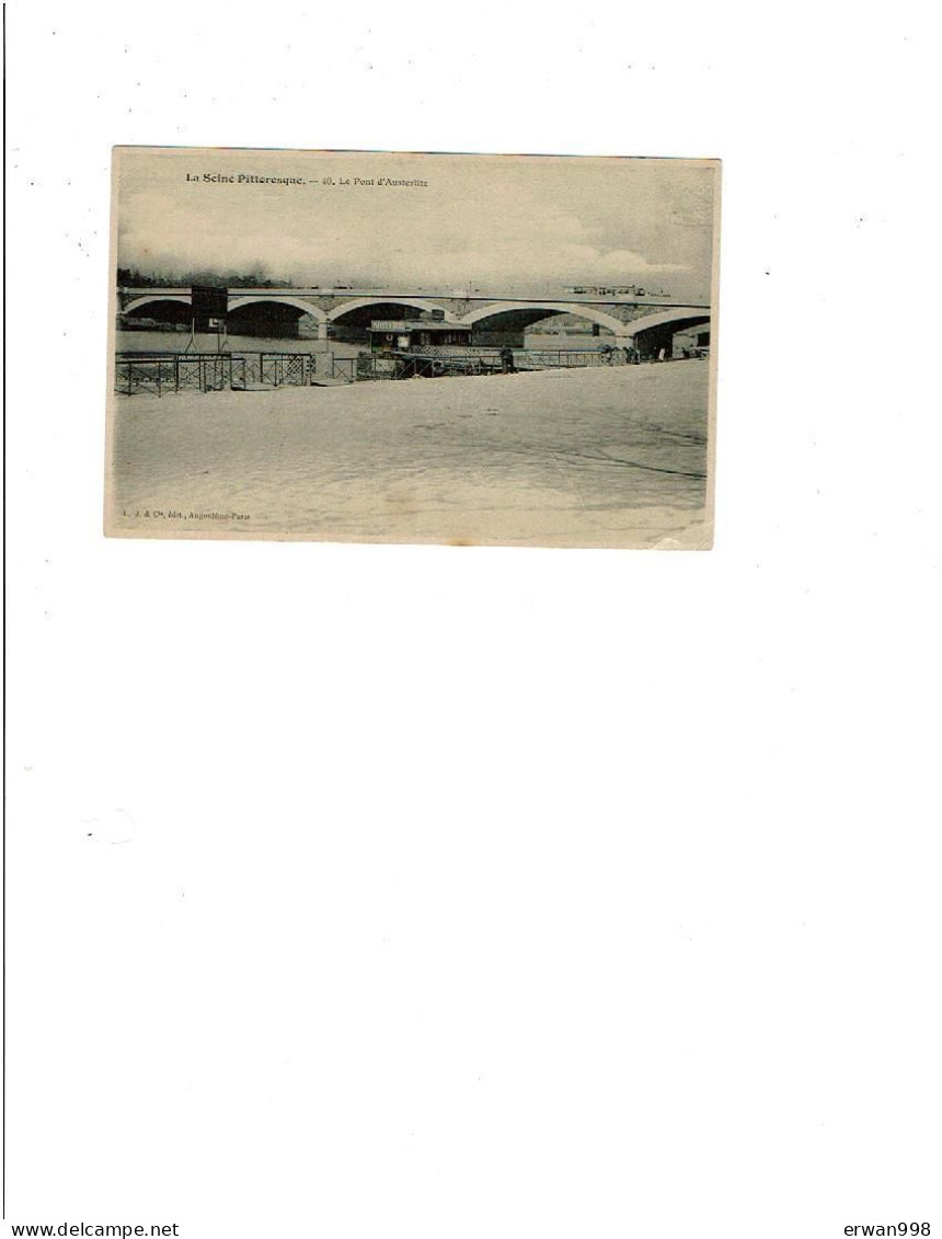PARIS "La Seine Pittoresque Pont D'Austerlitz Ed J & Cie à ANGOULEME & PARIS écrite En 1919  (162) - Bruggen
