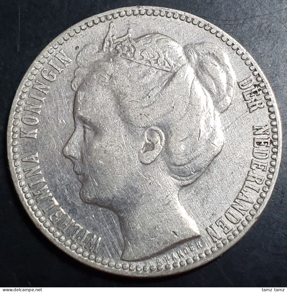 Netherlands 1 Gulden Wilhelmina Crown 1904 XF Sharp Detail - 1 Gulden