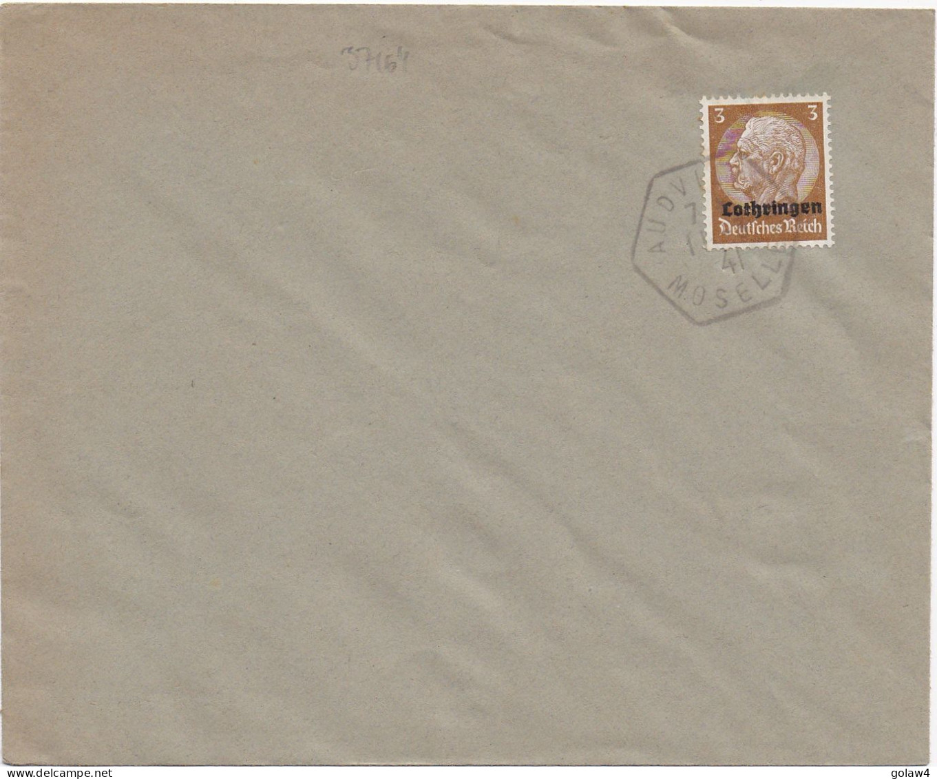 37164# HINDENBURG LOTHRINGEN LETTRE Obl AUDVILLER MOSELLE 11 Mars 1941 - Lettres & Documents