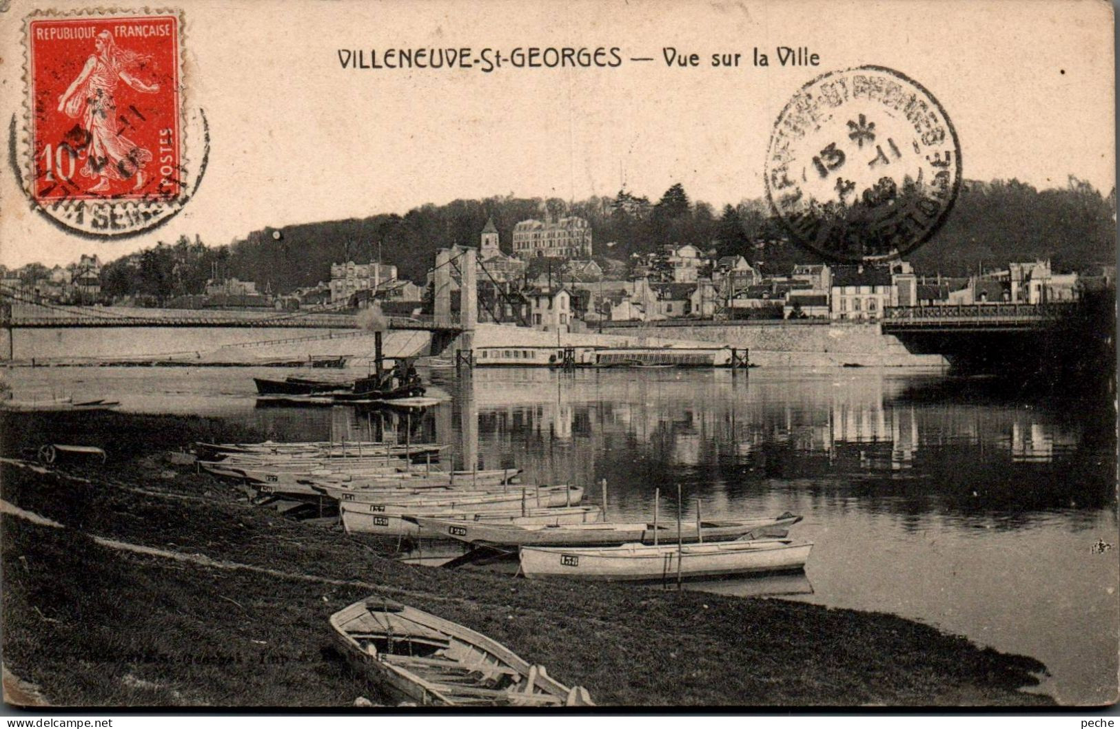 N°2787 W -cpa Villeneuve St Georges -vue Sur La Ville- - Villeneuve Saint Georges