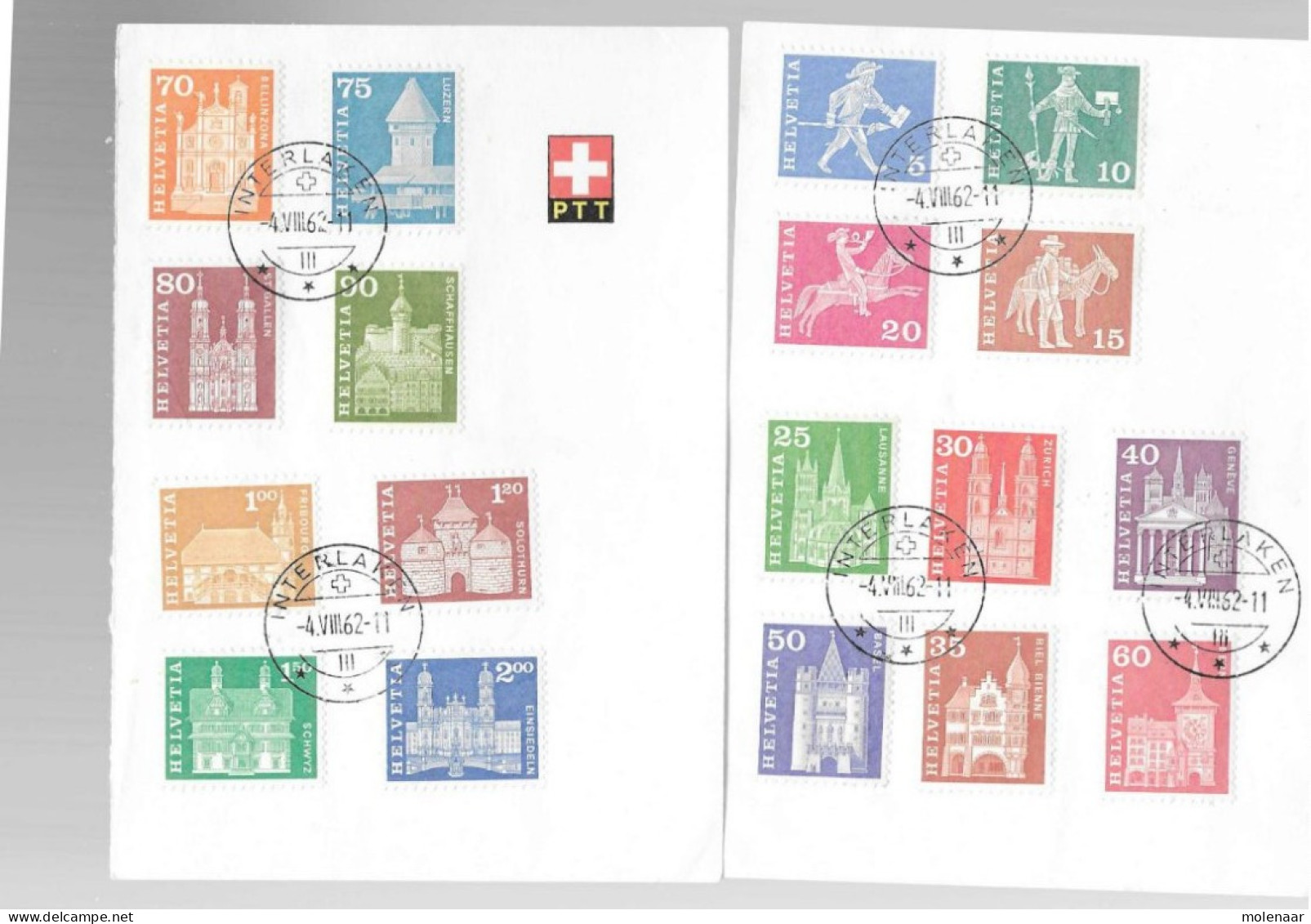 Postzegels > Europa > Zwitserland >kaart Uit 1961 Met 690-707 (17621) - Storia Postale