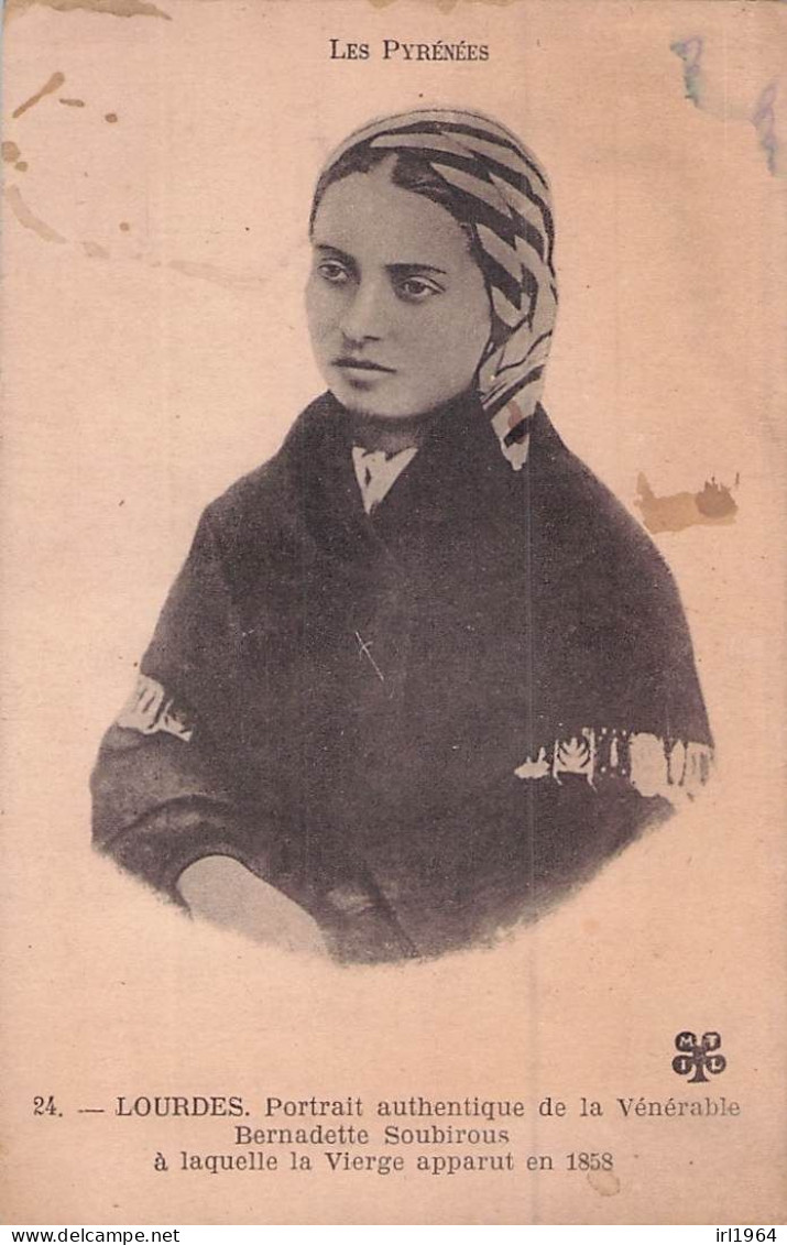 LOURDES PORTRAIT AUTHENTIQUE DE LA VENERABLE BERNADETTE SOUBIROUS - Lourdes