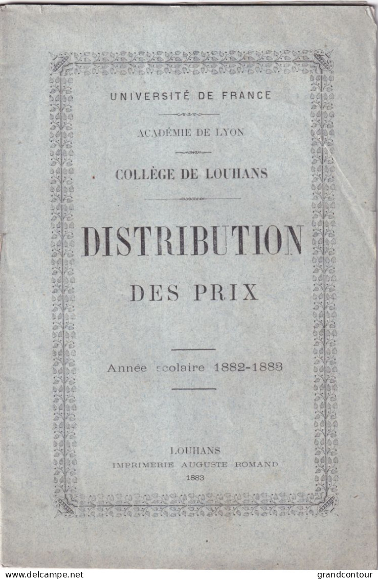 Livret Louhans Distribution Des Prix - Historische Documenten